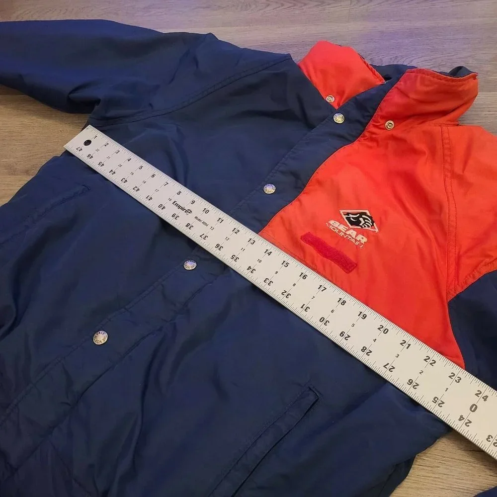 North Face Vtg Red/Blue Size XL‎ Windbreaker Fleece Lining Jacket Bear Mountain